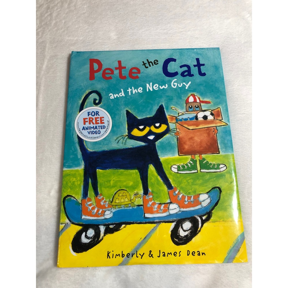 Pete the Cat and the New Guy Kids Blue Hardcover Picture Book
